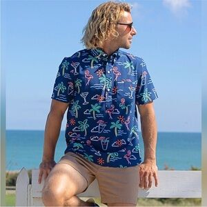 Chubbies Neon Lights Popover shirt Size XL